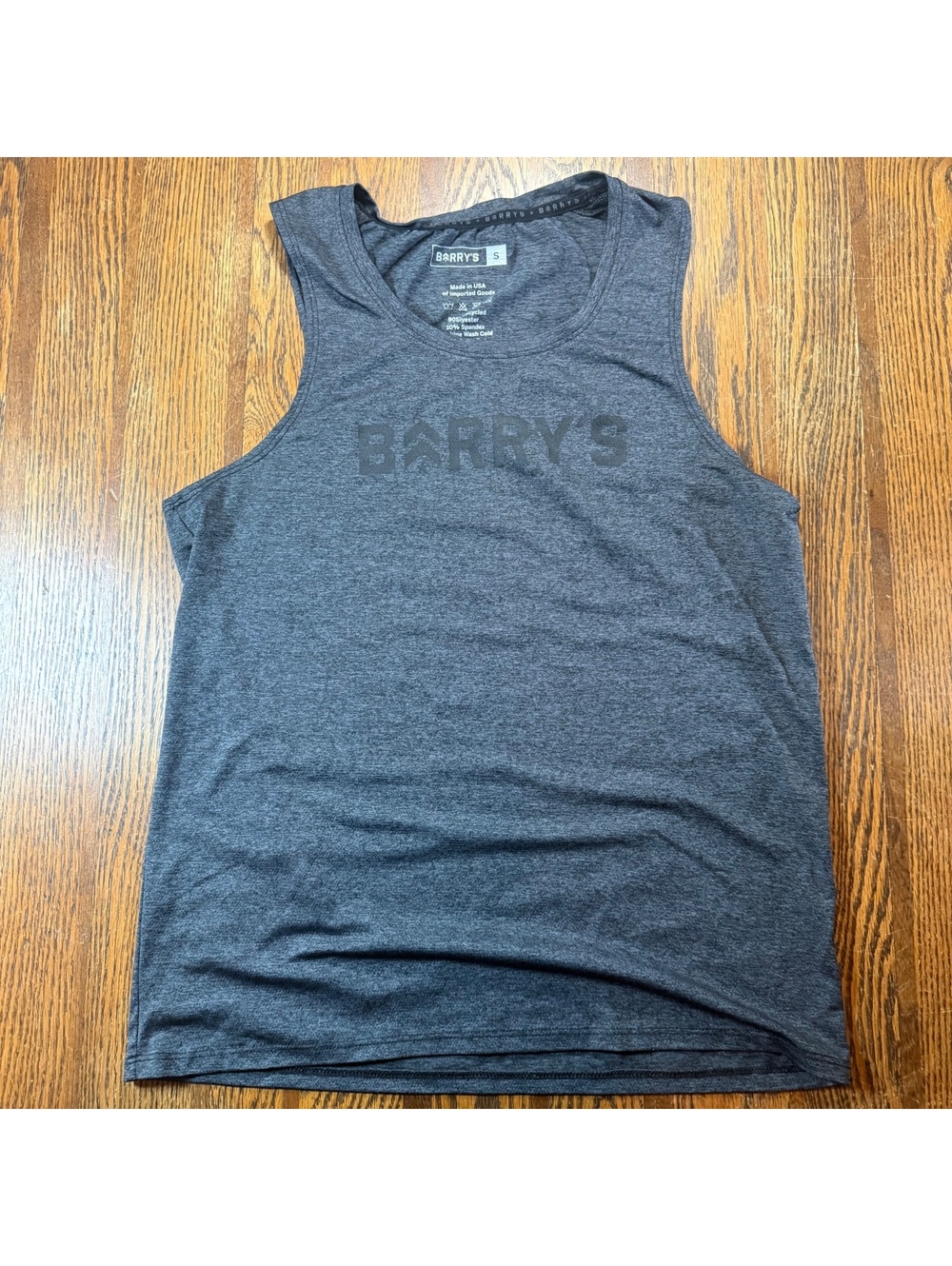 Barry's Bootcamp Men's Dark Heather Grey Muscle Tank Top Size Small